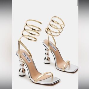 Steve Madden Metallic Spiral Heels worn once like new